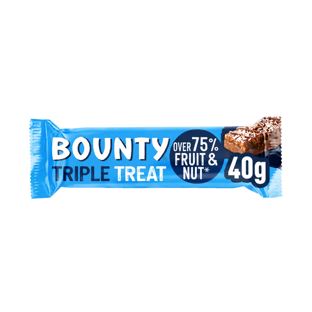 Barra Bounty Triple Treat Fruta, Nueces y Chocolate