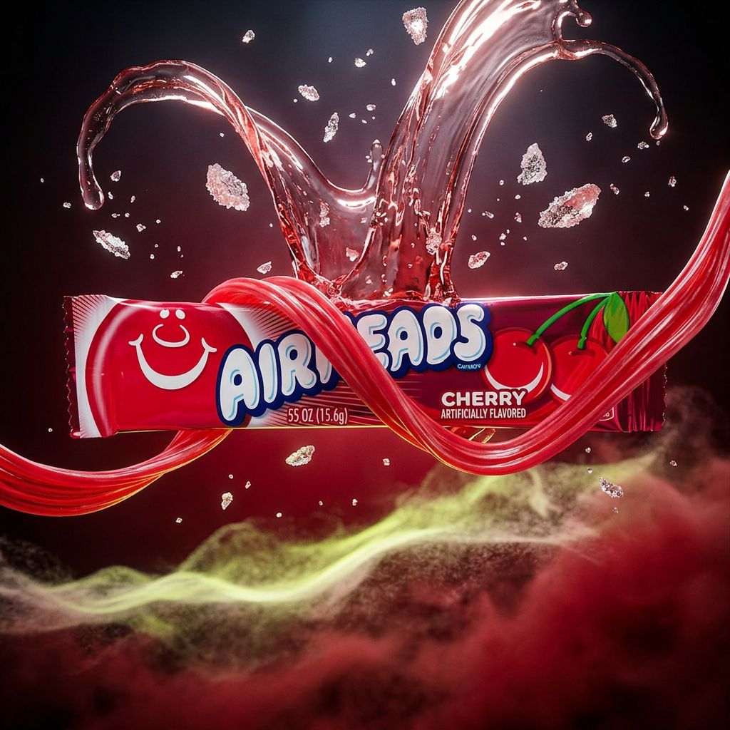Air Heads Cherry, bonbon taffy américain à la cerise, barre souple sans gluten, disponible sur My American Shop