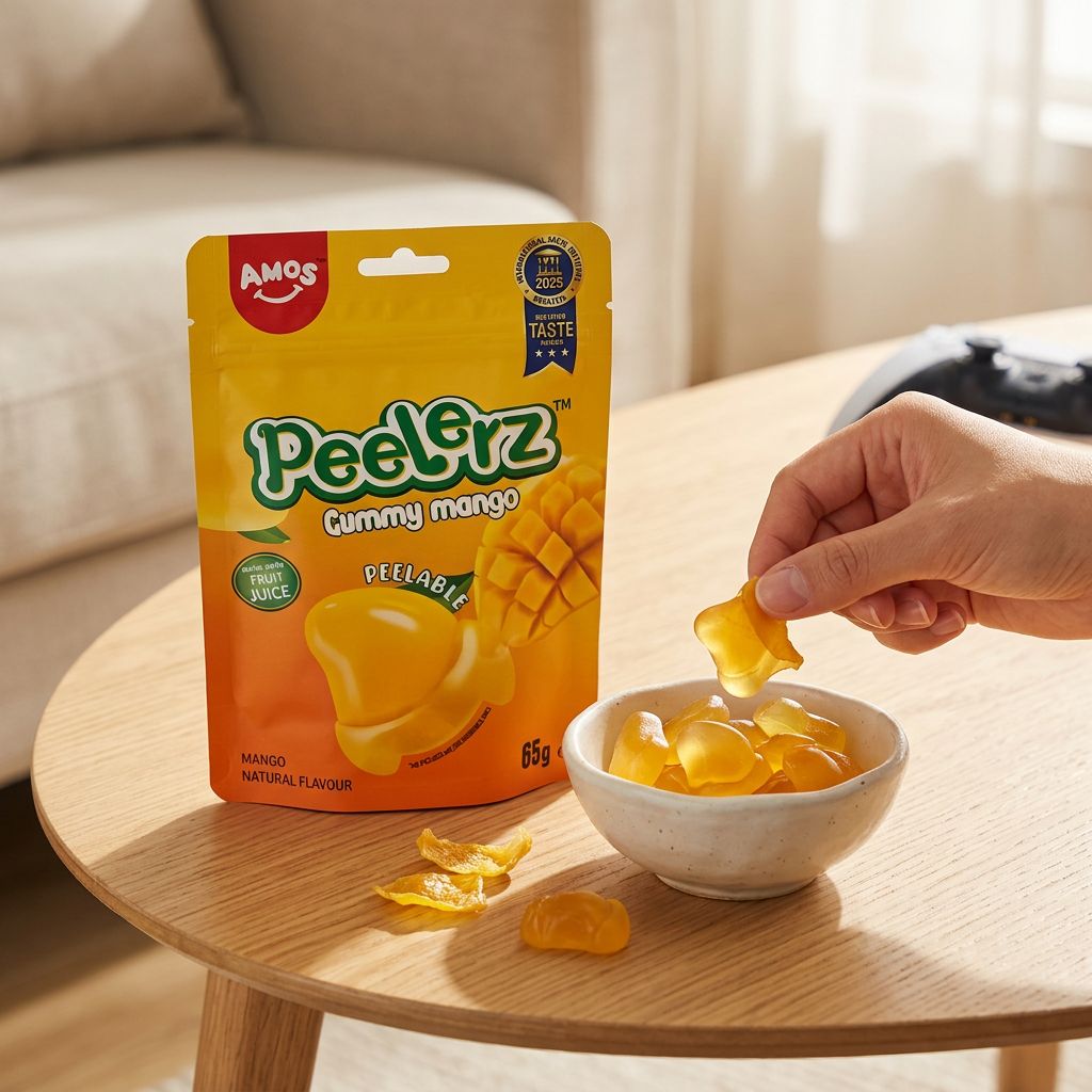 Amos Peelerz Gummy Mango, bonbons gélifis mangue tropicale à peler, importés USA, disponible sur My American Shop