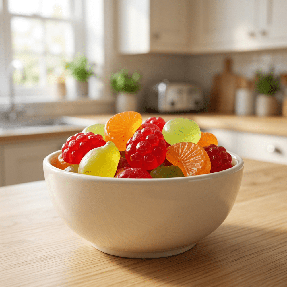 Bonbons Bebeto Fruit Garden Pick'n Mix présentés dans un bol | My American Shop