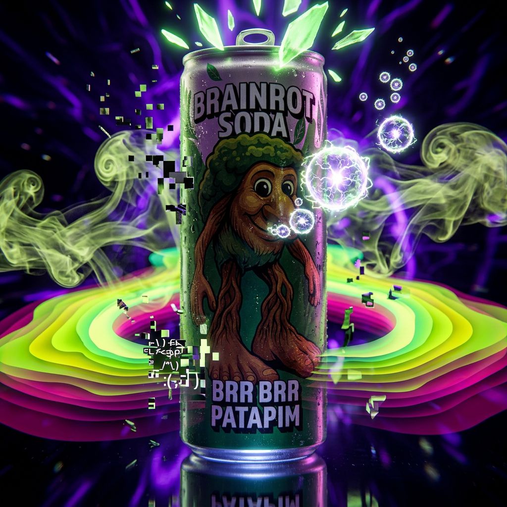 Brainrot Soda Brr Brr Patapim, soda pétillant zéro sucre arômes fruités, canette importée USA, disponible sur My American Shop