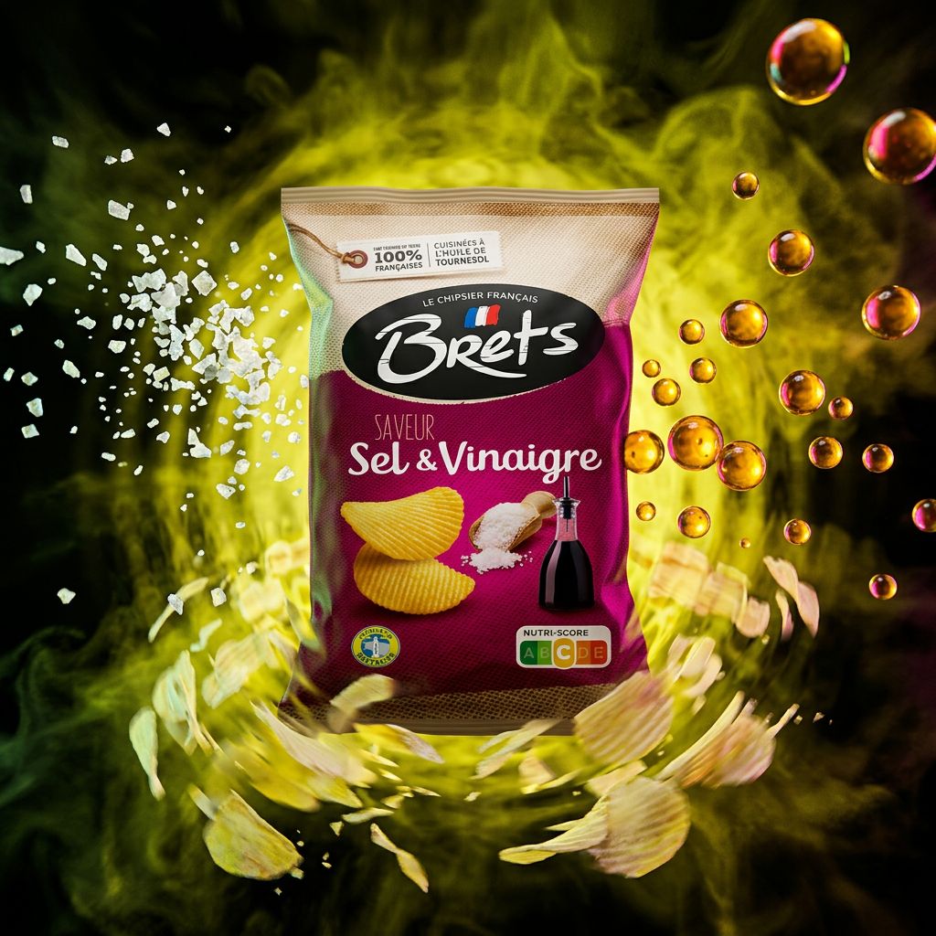 Chips Brets Flavour Salt And Vinegar, saveur sel et vinaigre de malt, snack français disponible sur My American Shop