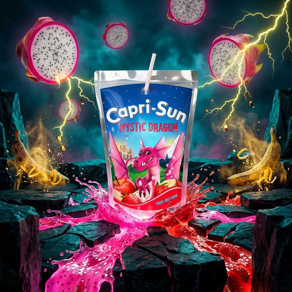 Capri Sun Mystic Dragon, poche fruitée pitaya fraise banane, édition rare, disponible sur My American Shop