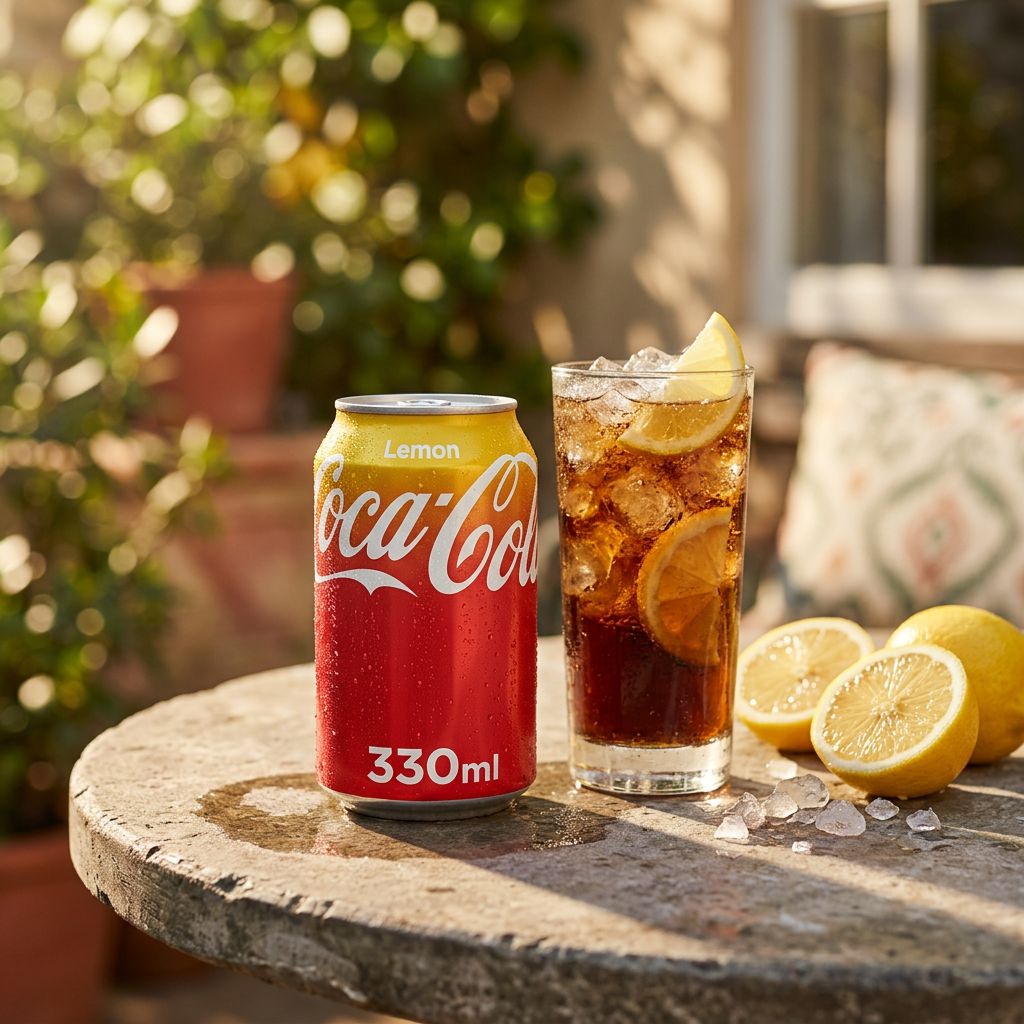 Coca-Cola Lemon en canette, soda importé arôme citron naturel, pétillant et rafraîchissant, disponible sur My American Shop