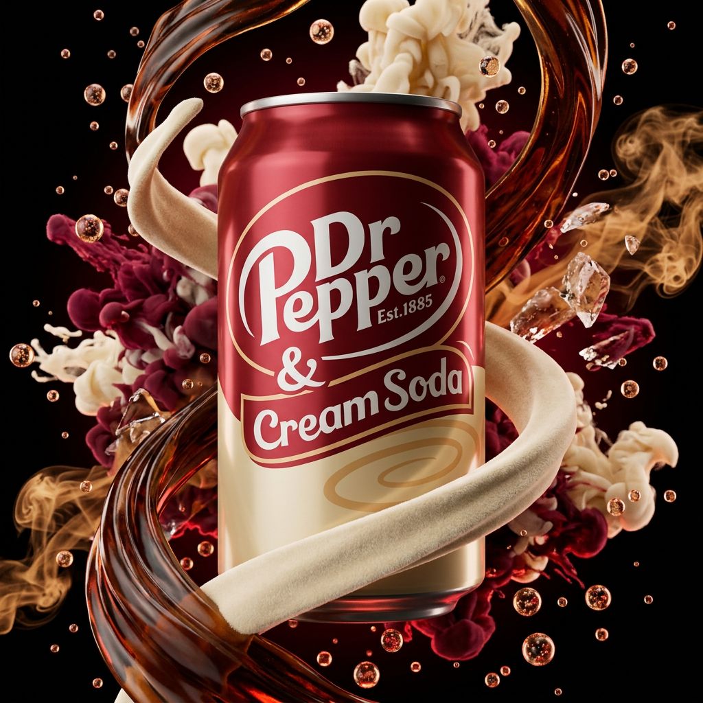 Dr Pepper Cream Soda en canette 355ml, soda américain crémeux aux 23 arômes, importé des USA, disponible sur My American Shop