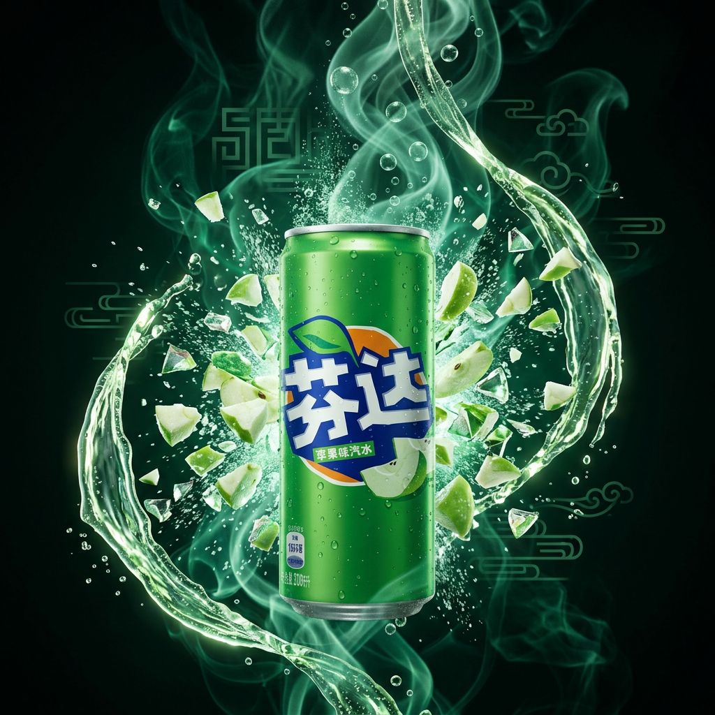 Fanta China Apple, soda pomme importé de Chine en canette, édition exclusive disponible sur My American Shop