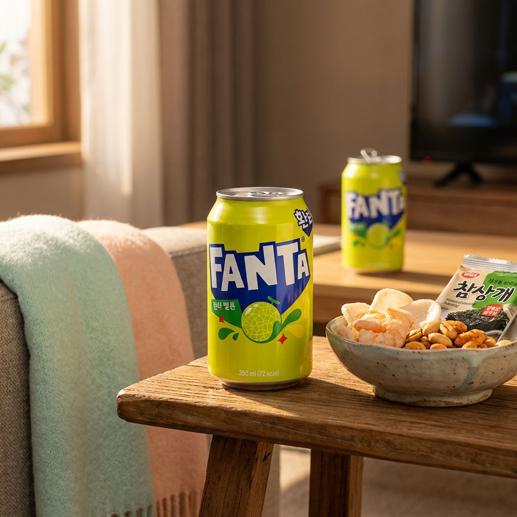 Fanta Korea Melon, soda coréen saveur melon en canette, édition exclusive Corée du Sud, disponible sur My American Shop