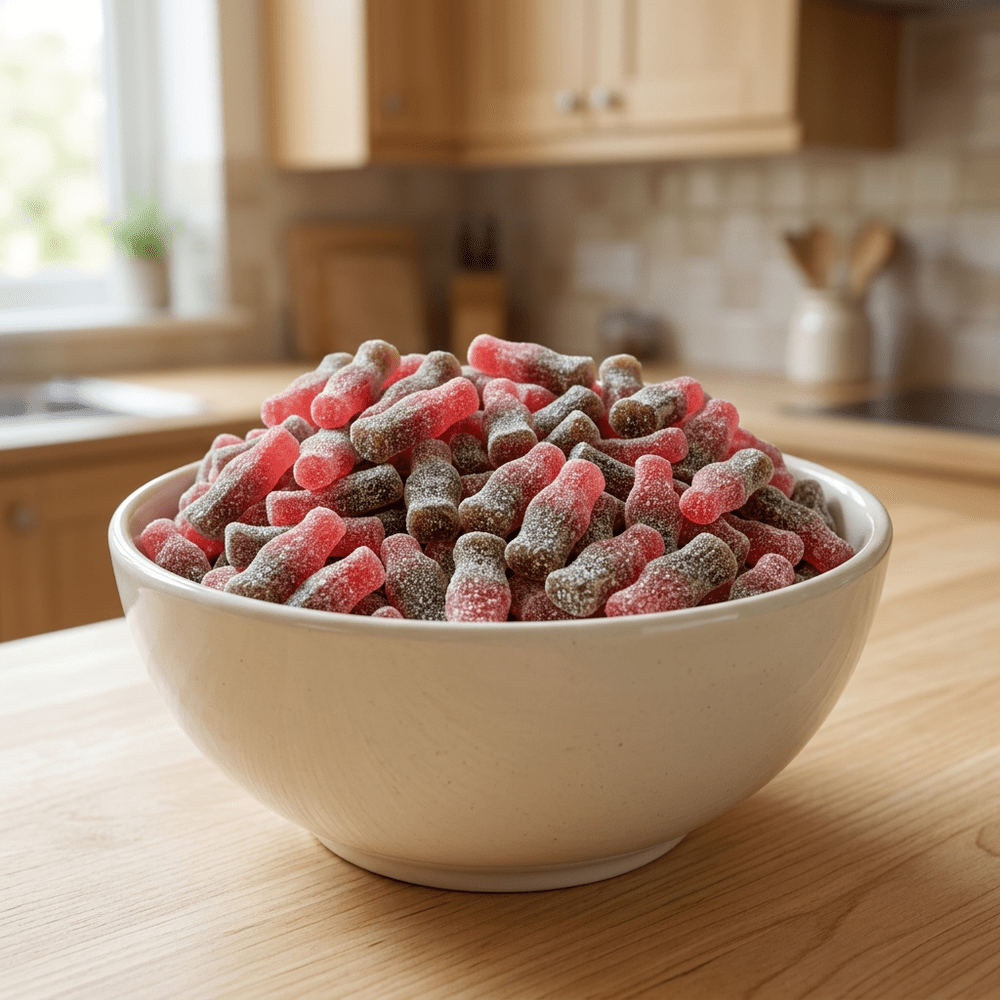 Bonbons Frisia Cherry Cola Sour Pick'n Mix présentés dans un bol | My American Shop