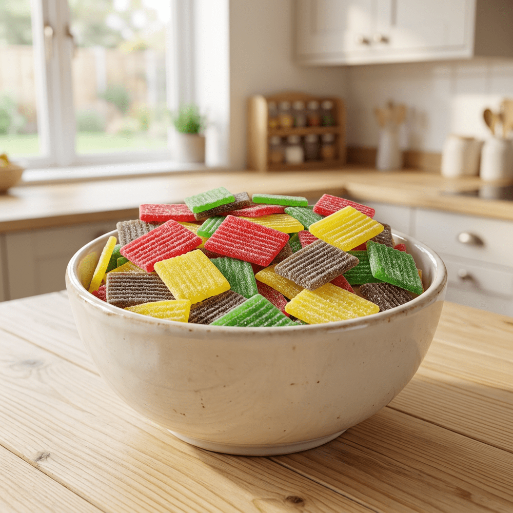 Bonbons Haribo Pasta Frutta FIZZ Pick'n Mix présentés dans un bol | My American Shop