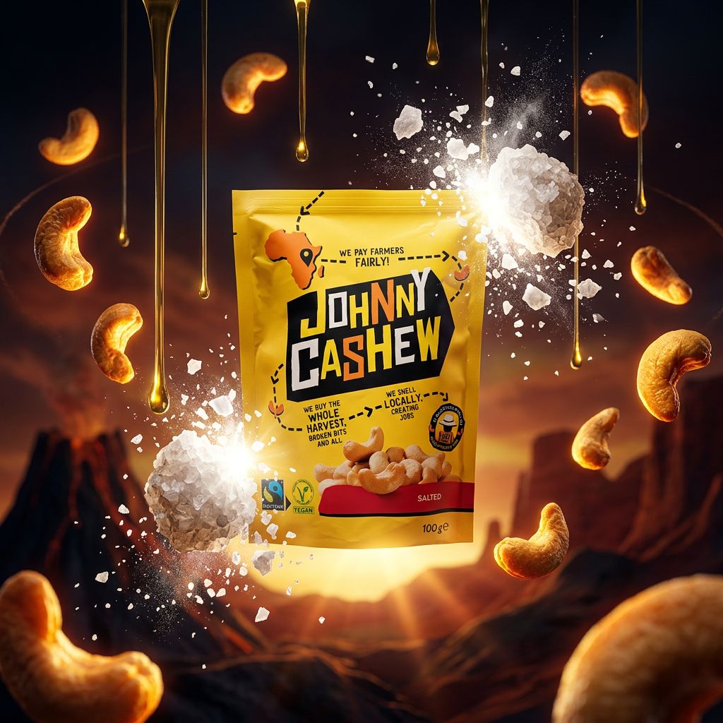 Johnny Cashew Salted, noix de cajou grillées et salées importées des USA, disponible sur My American Shop