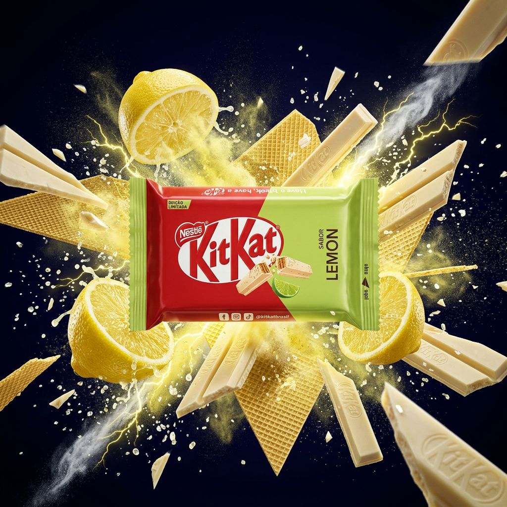 Kit Kat Lemon américain, chocolat blanc citron et gaufrettes croquantes, édition USA, disponible sur My American Shop