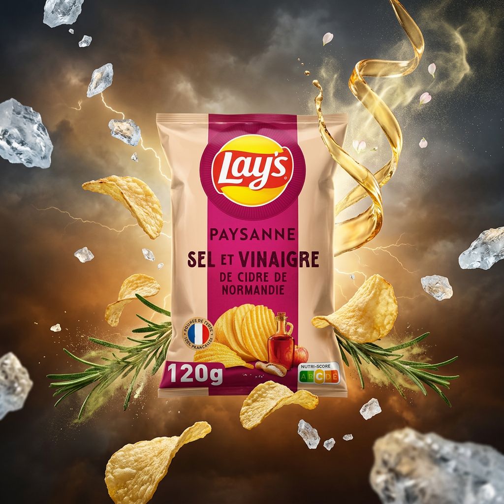 Chips Lay's Paysanne Sel Marin et Vinaigre de Cidre de Normandie, disponible sur My American Shop