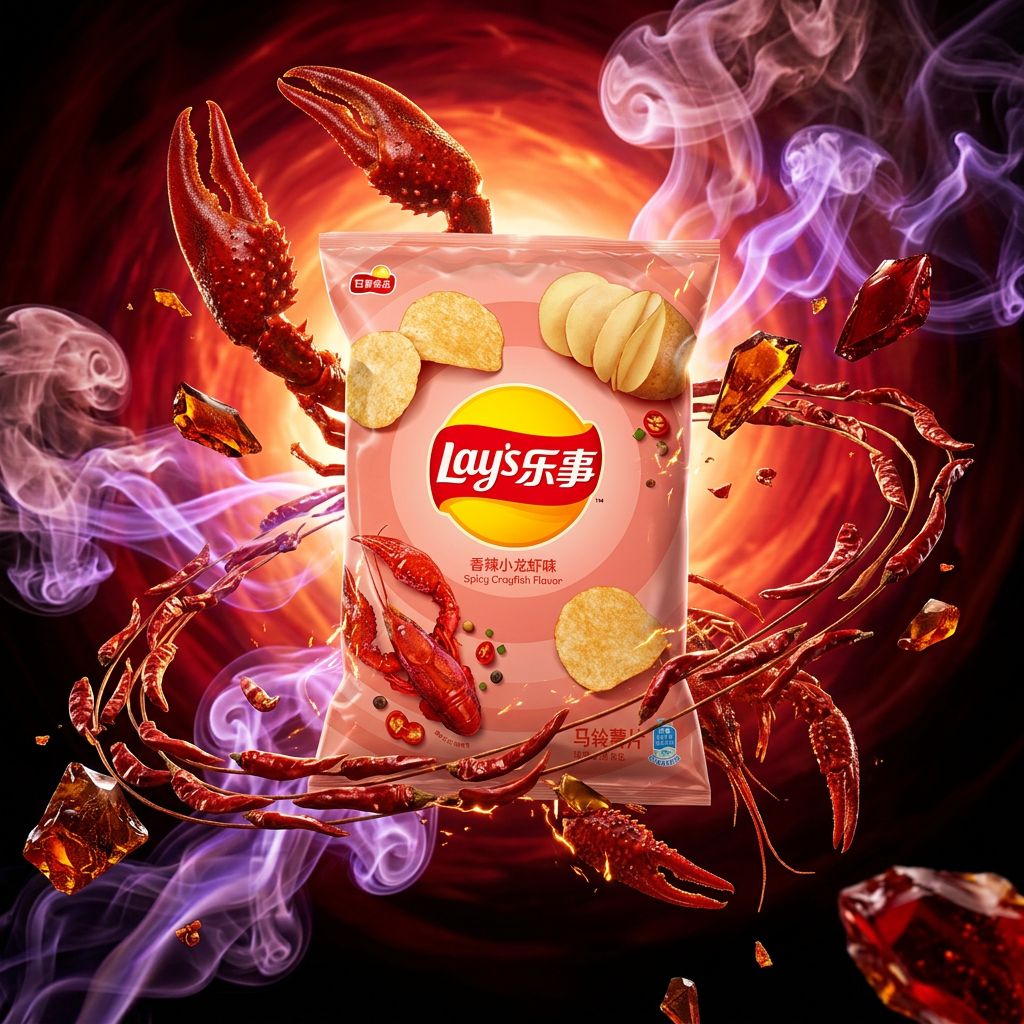 Lay's Spicy Crayfish chips saveur écrevisses épicées poivre de Sichuan, snack chinois, disponible sur My American Shop