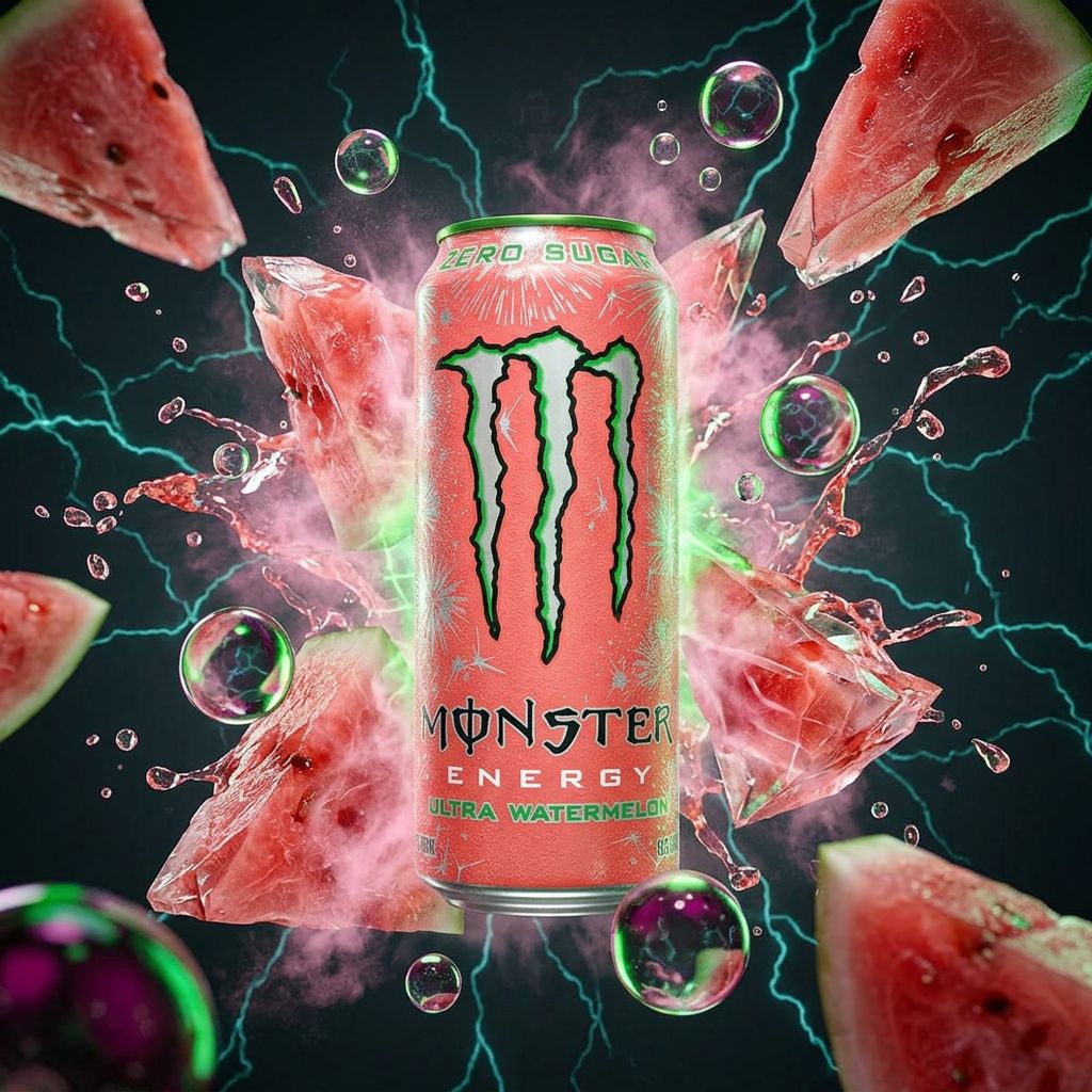 Monster Ultra Watermelon Zero Sugar canette 500ml, energy drink importé USA sans sucre, disponible sur My American Shop
