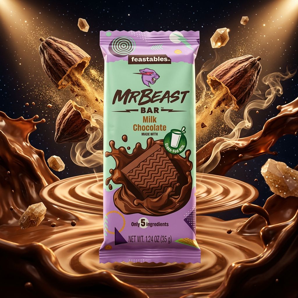 Feastables MrBeast Milk Chocolate Small, tablette chocolat au lait bio format mini importée des USA, disponible sur My American Shop