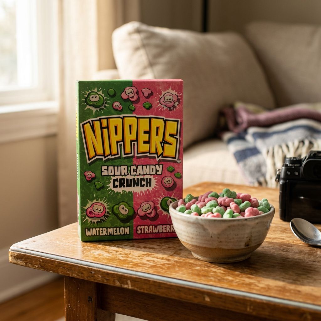 Nippers Sour Candy Crunch pastèque fraise, bonbon américain acidulé croquant importé des USA, disponible sur My American Shop