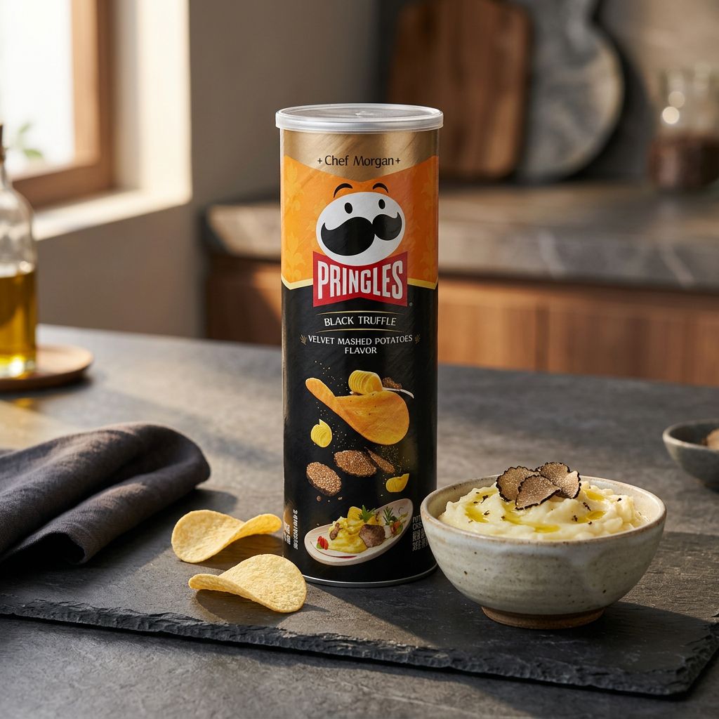 Pringles Black Truffle Velvet Mashed Potatoes, chips truffe noire edition limitee USA en tube, disponible sur My American Shop