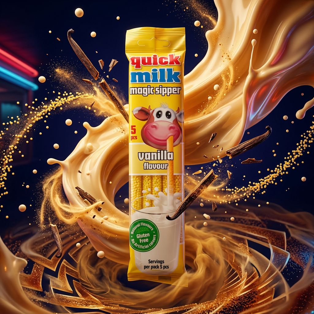 Quick Milk Magic Sipper Vanilla, paille aromatisante à la vanille venue des USA, disponible sur My American Shop