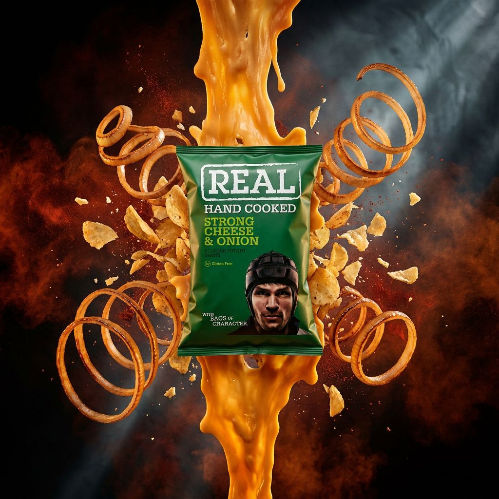 Chips Real Crisp Strong Cheese and Oignons, saveur fromage fort et oignon, snack américain intense, disponible sur My American Shop