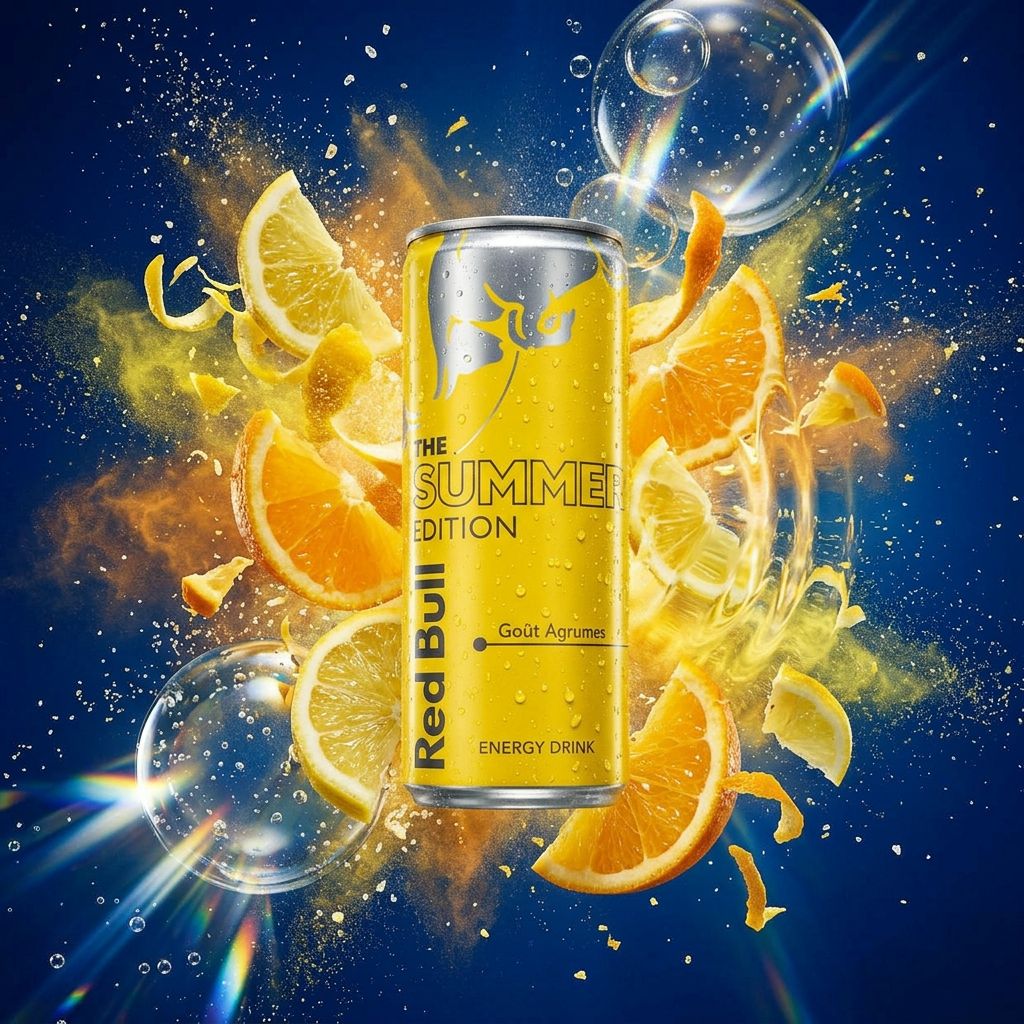 Red Bull Summer Edition Agrumes 25cl, boisson énergisante édition limitée, disponible sur My American Shop