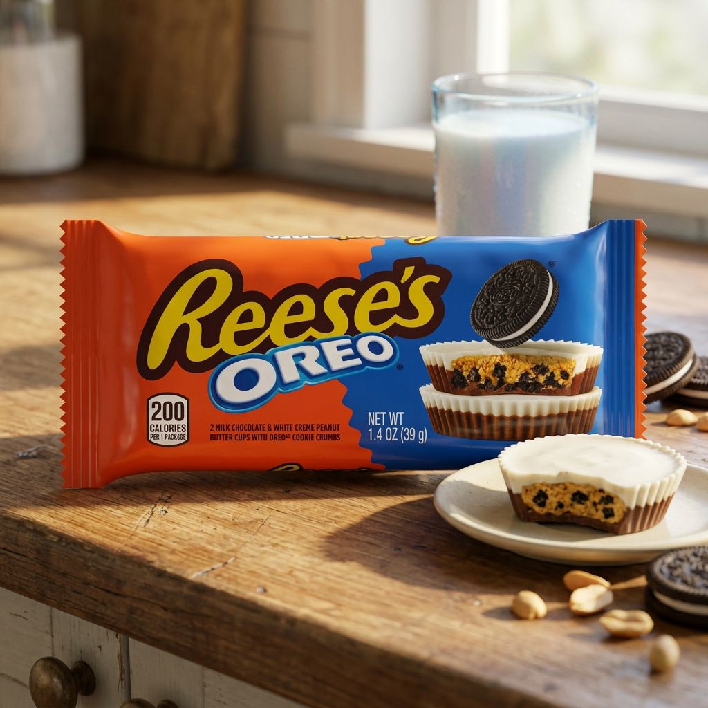 Reese's Oreo Cups chocolat au lait et crème blanche, édition collab US en cup, disponible sur My American Shop