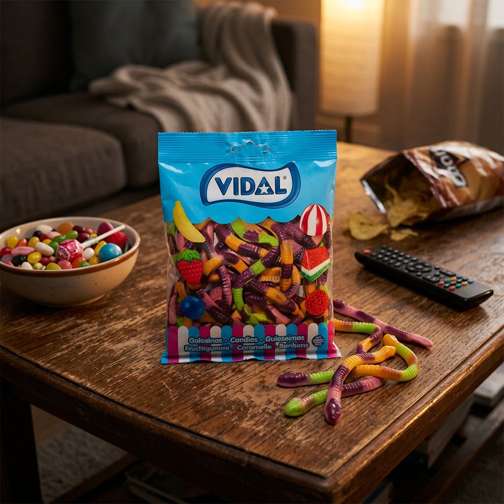 Vidal Anacondas, serpents gélifiés XXL fruités et acidulés, format géant, origine Espagne, disponible sur My American Shop