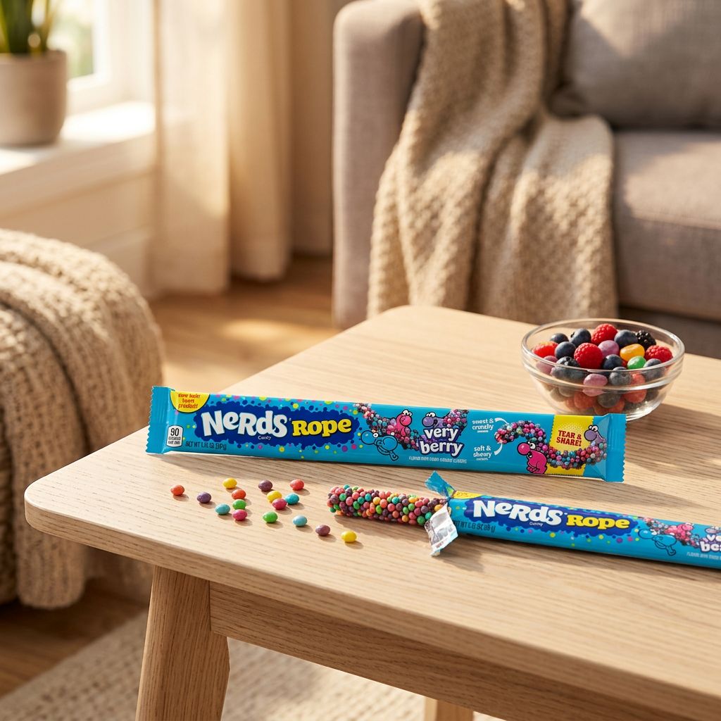 Wonka Nerds Rope Very Berry, bonbon américain fruits rouges corde gélatine et Nerds croquants, disponible sur My American Shop