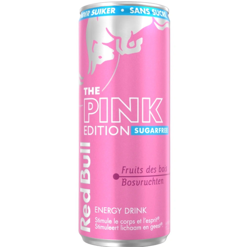 Red Bull Pink Edition Wild Berry 250ml : boisson énergisante baies sauvages zéro sucre