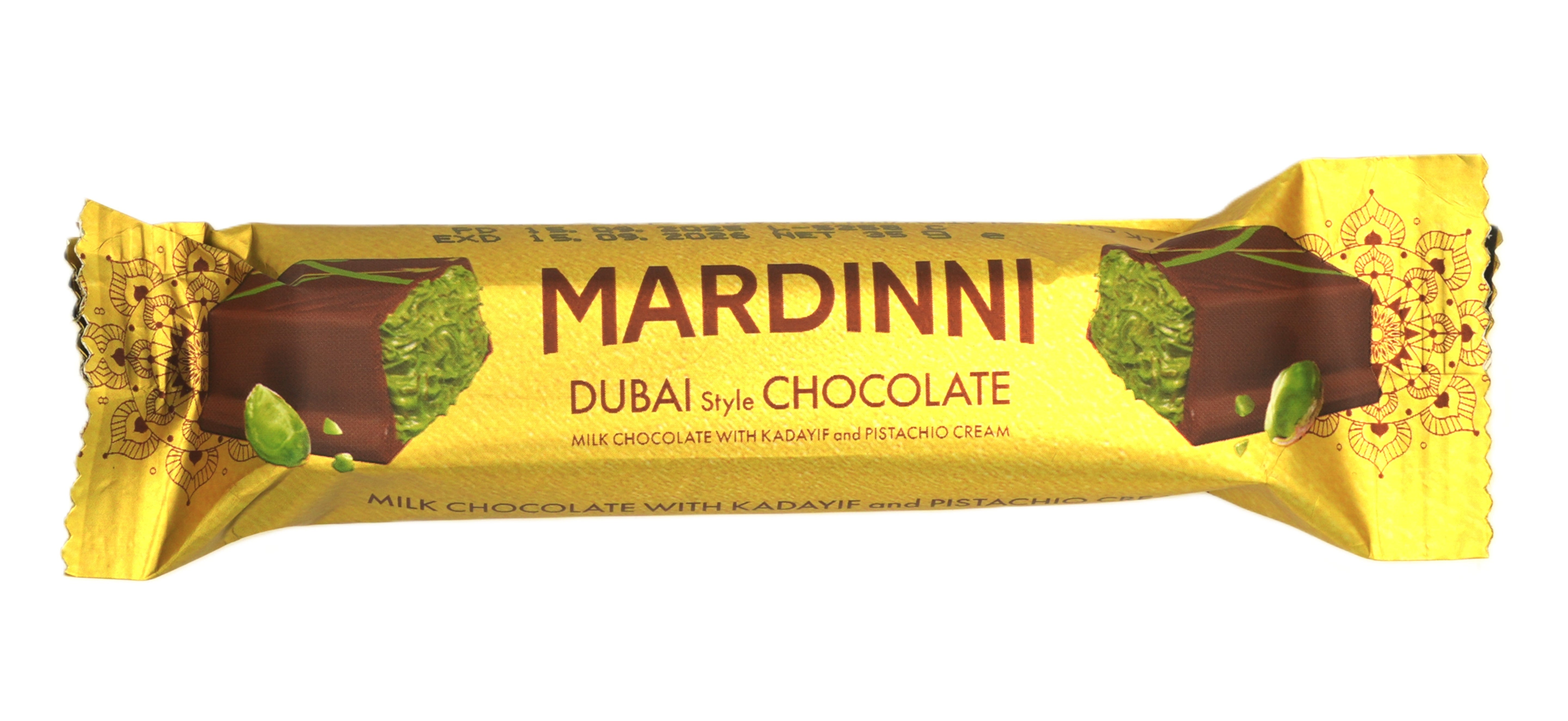 Chocolate Mardinni de Dubái con Kunafa y Crema de Pistacho