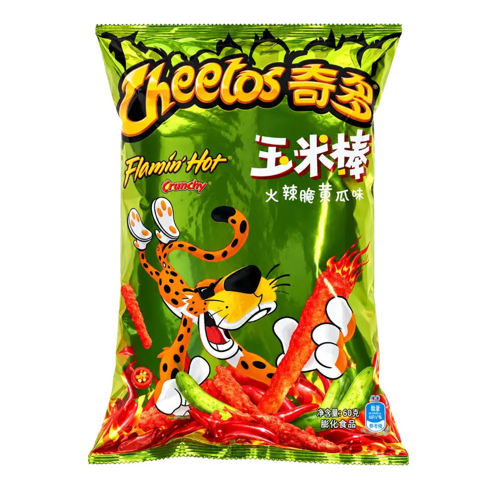 Cheetos Flamin'Hot crujientes de pepinillo en vinagre