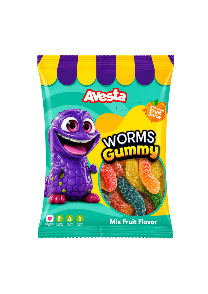 Gominolas Avesta Worms sabor frutas mixtas