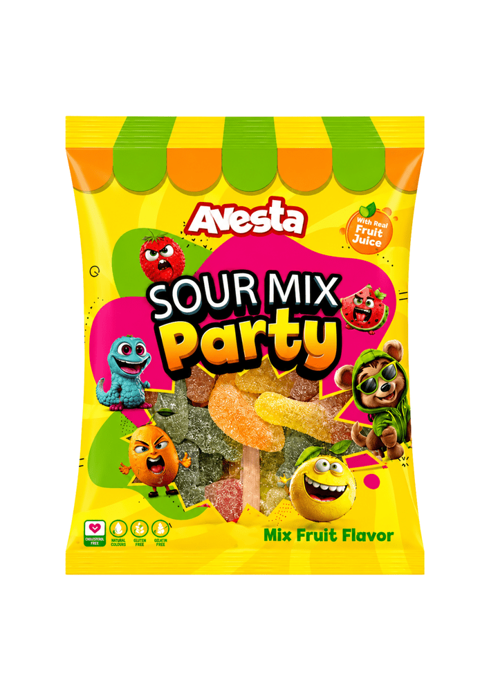 Sabor a fruta de gomitas para fiesta Avesta Sour Mix