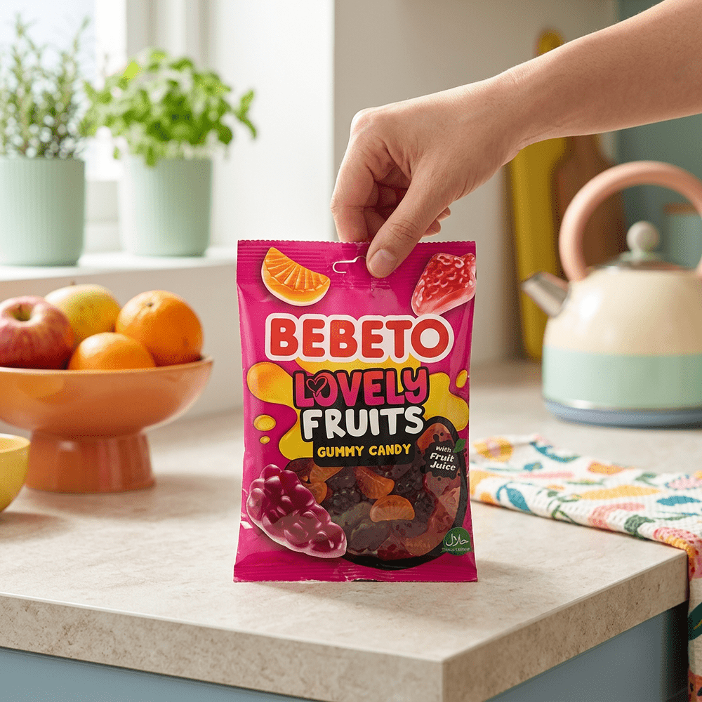 Bebeto Lovely Fruits bonbons gélifiés en forme de fruits raisin fraise orange