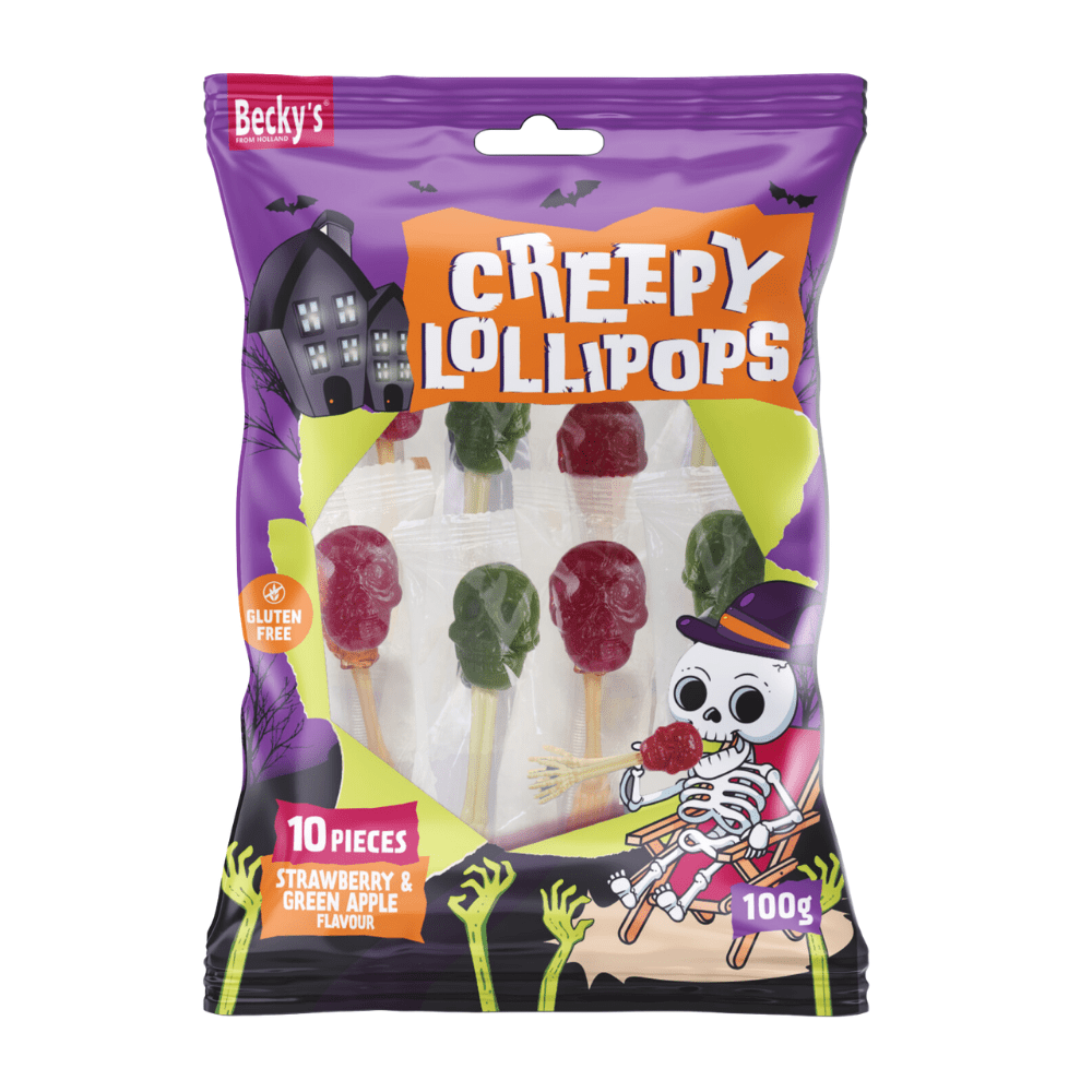 Becky's Creepy Bones Lollipop Apple Strawberry