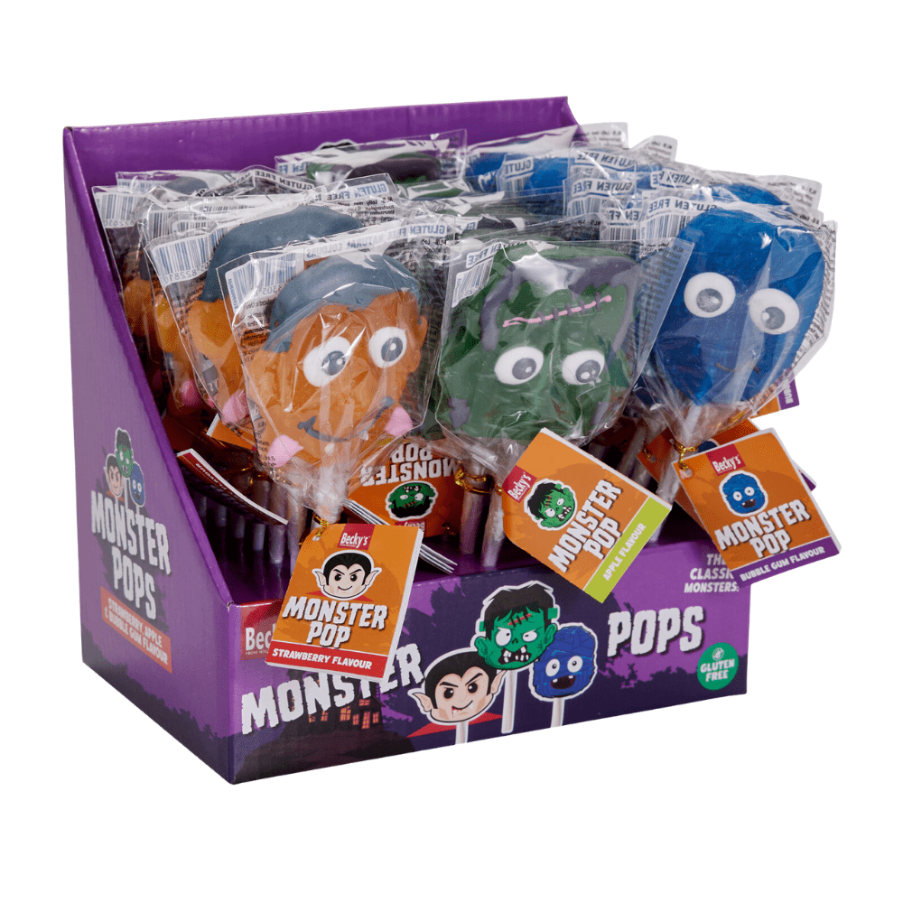 Becky's Monster Lollipops Strawberry Apple Bubble Gum