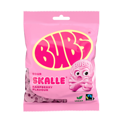 Bubs Godis Cool Foam Skulls Raspberry - My American Shop