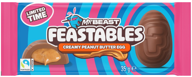 Mr Beast Feastables Huevos de Mantequilla de Cacahuete Cremosa