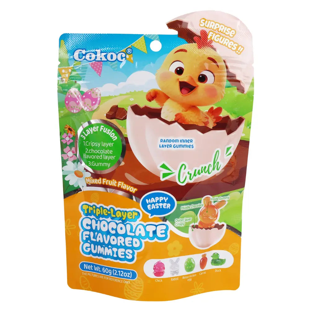 Gominolas Cokoc de frutas variadas con sabor a fruta y tres capas de Pascua