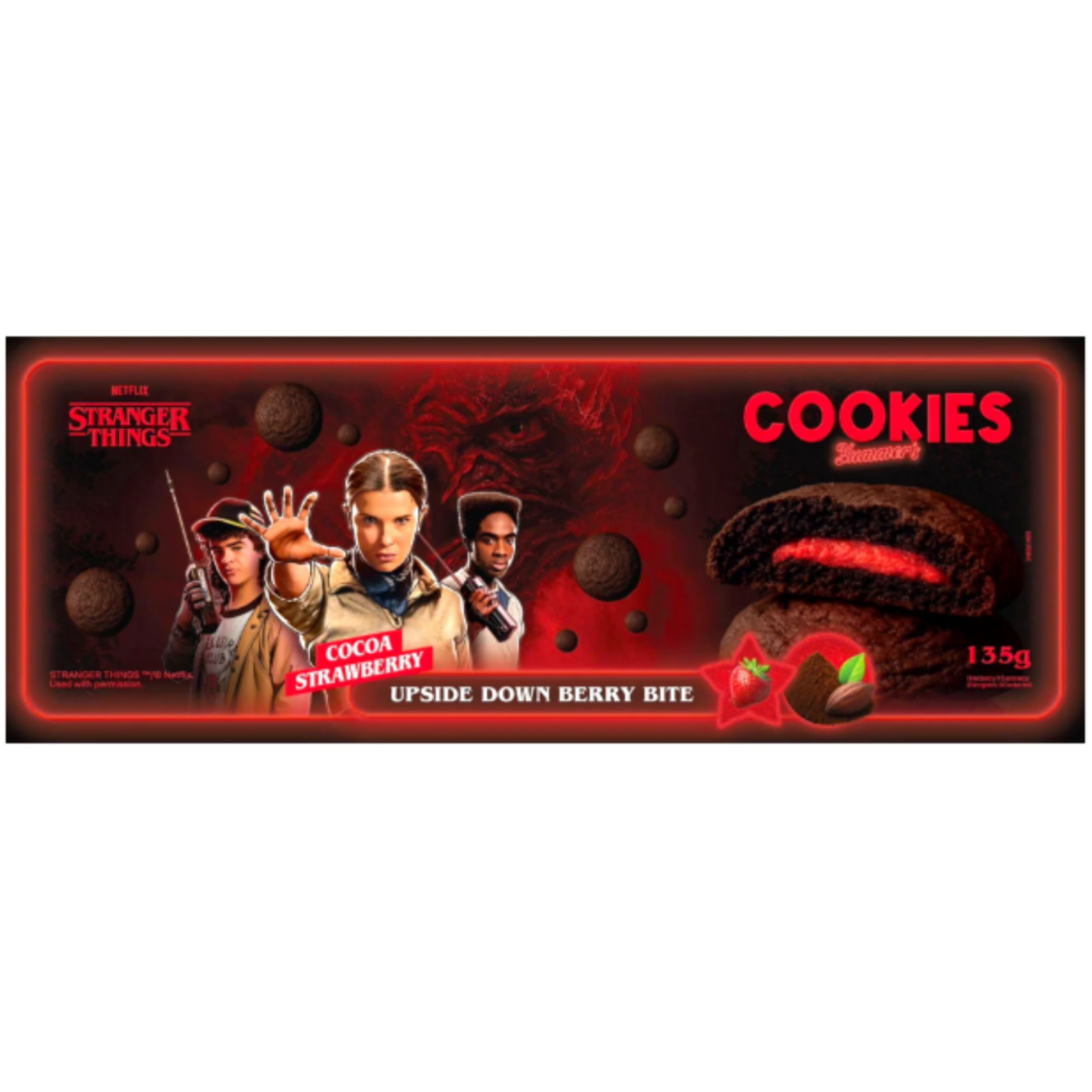 Stranger Things Cookies Chocolate Strawberry - My American Shop