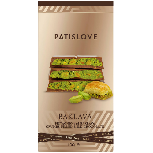 Patislove Dubai Milk Chocolate Pistachio & Baklava - My American Shop