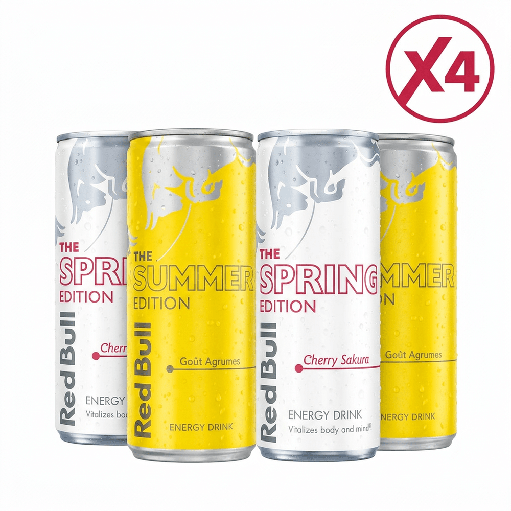 Red Bull Cherry Sakura y Summer Edition Cítricos pack de 4