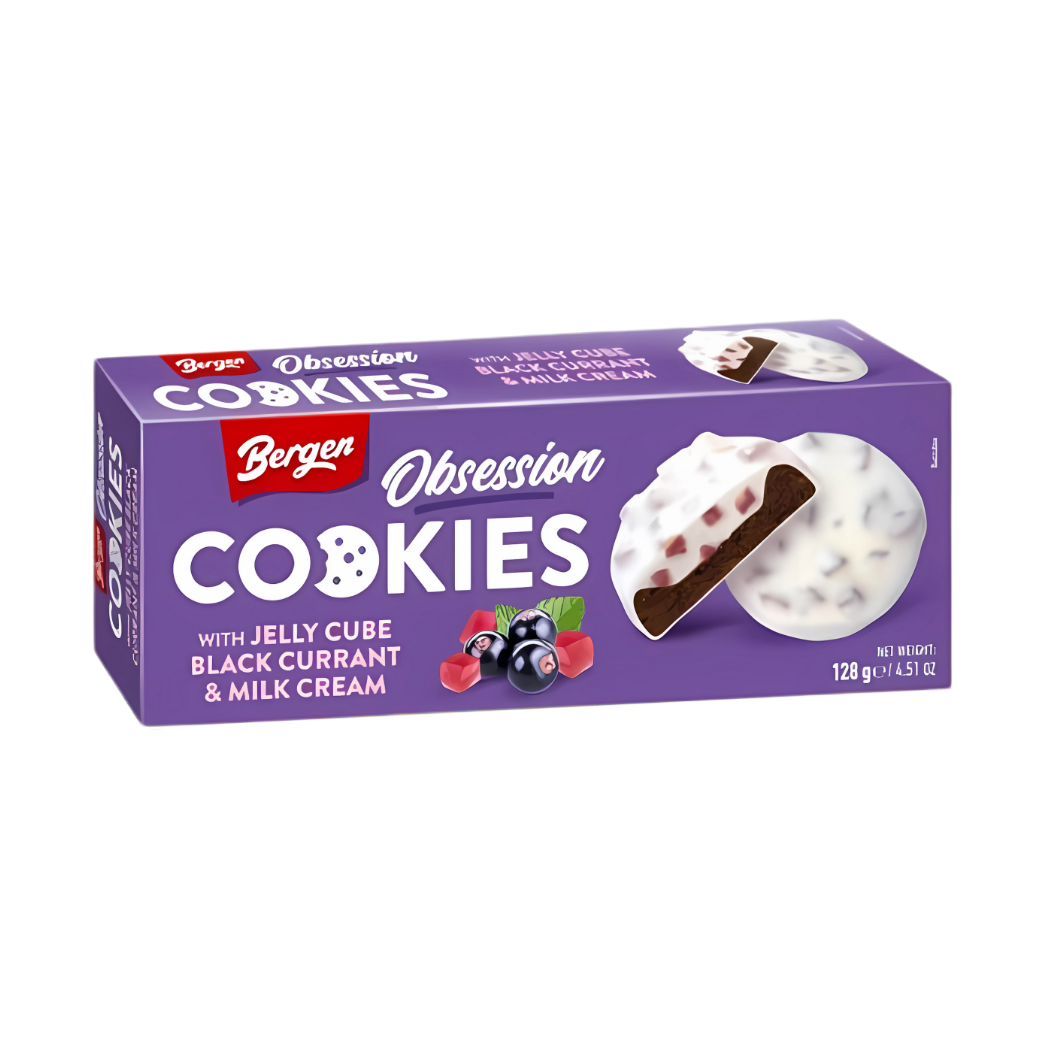 Bergen Cookies Cubo de Gelatina Grosella Negra y Crema de Leche