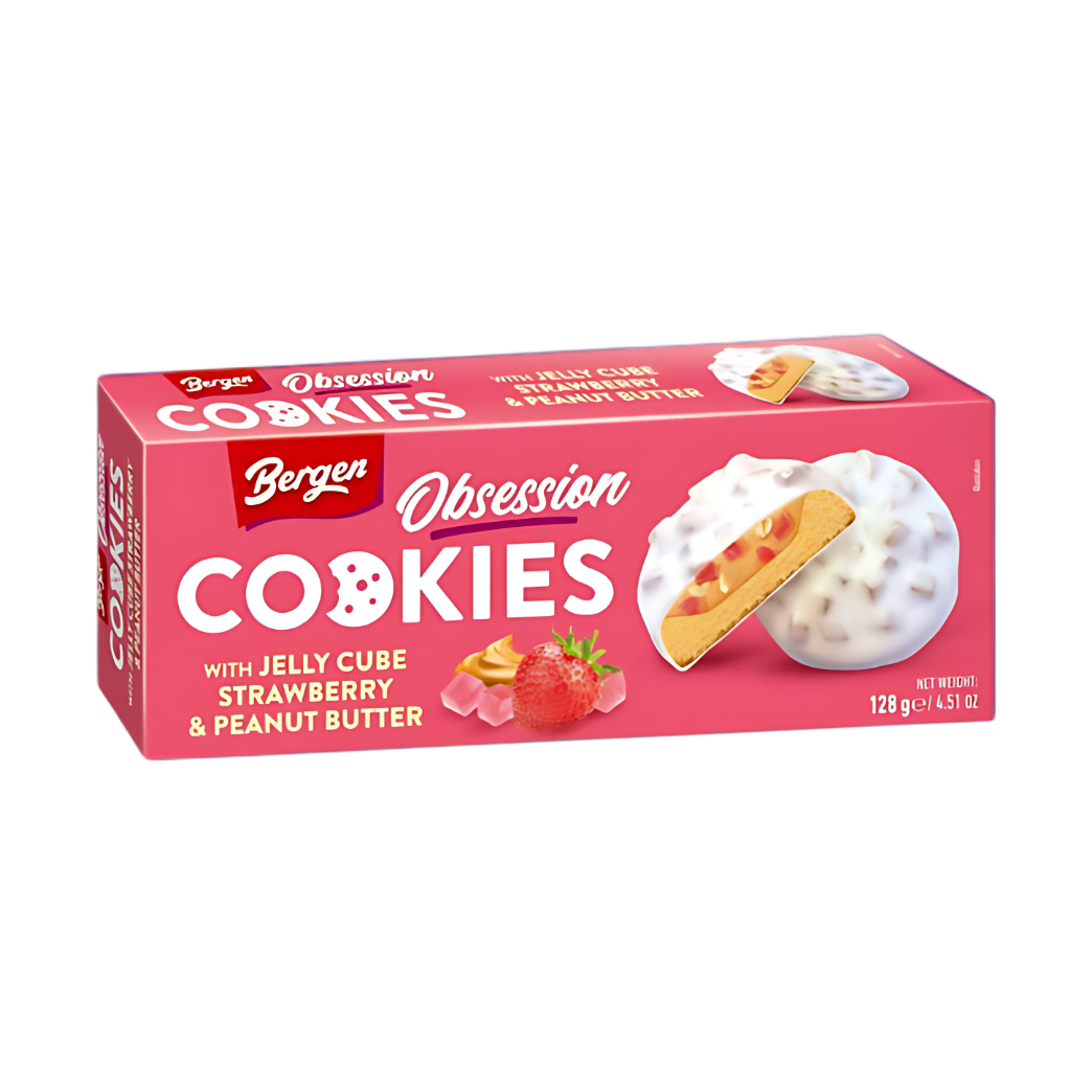 Bergen Cookies Cubo de gelatina Fresa y Mantequilla de Cacahuete