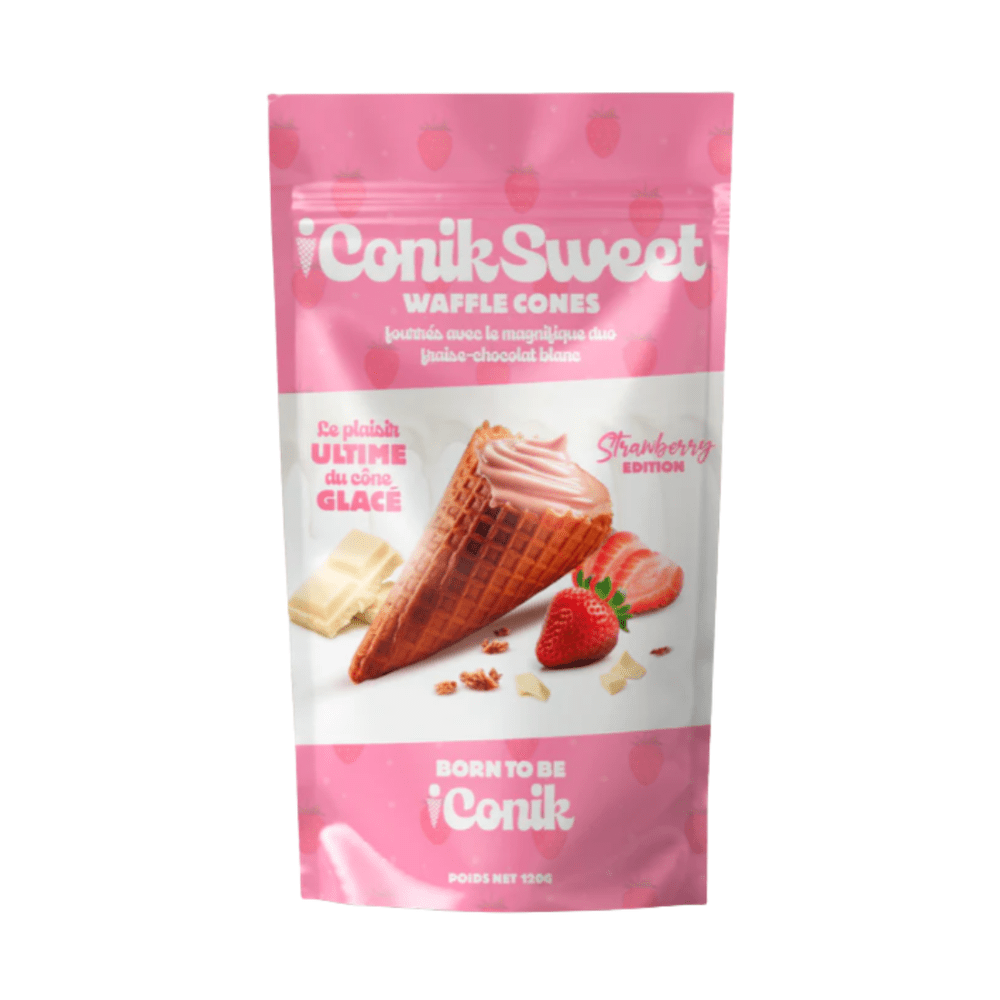 iConiksweet Barquillos de chocolate blanco y fresa