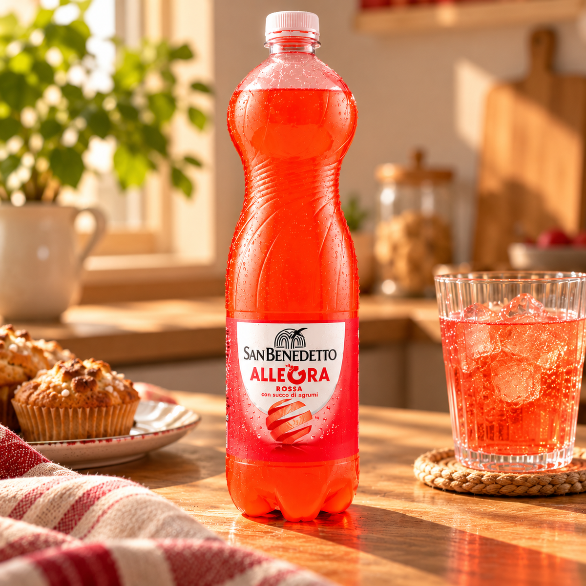 Botella de refresco San Benedetto de frutos rojos