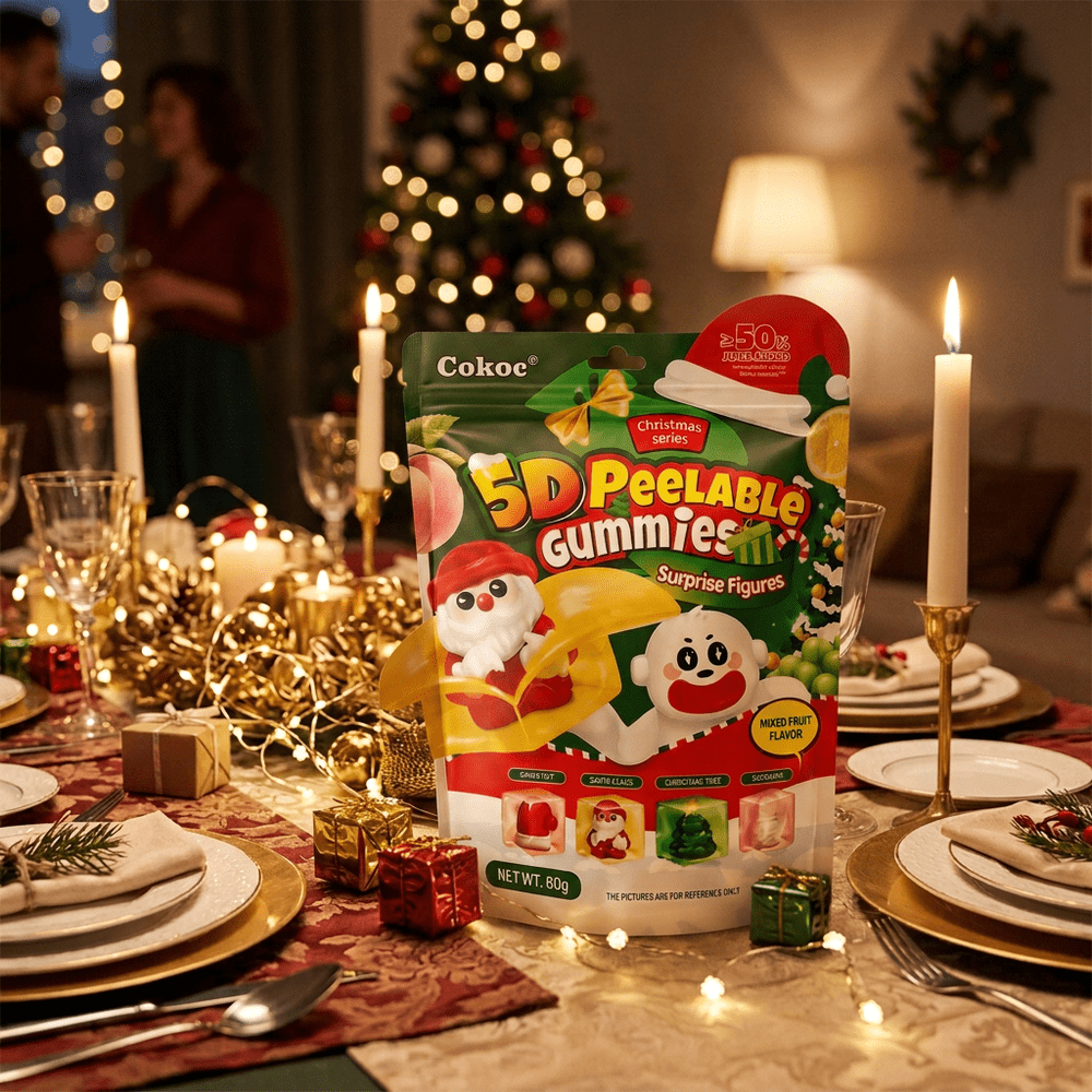 Cokoc Christmas Gomitas 5D Despegables Sabor Frutas Mixtas