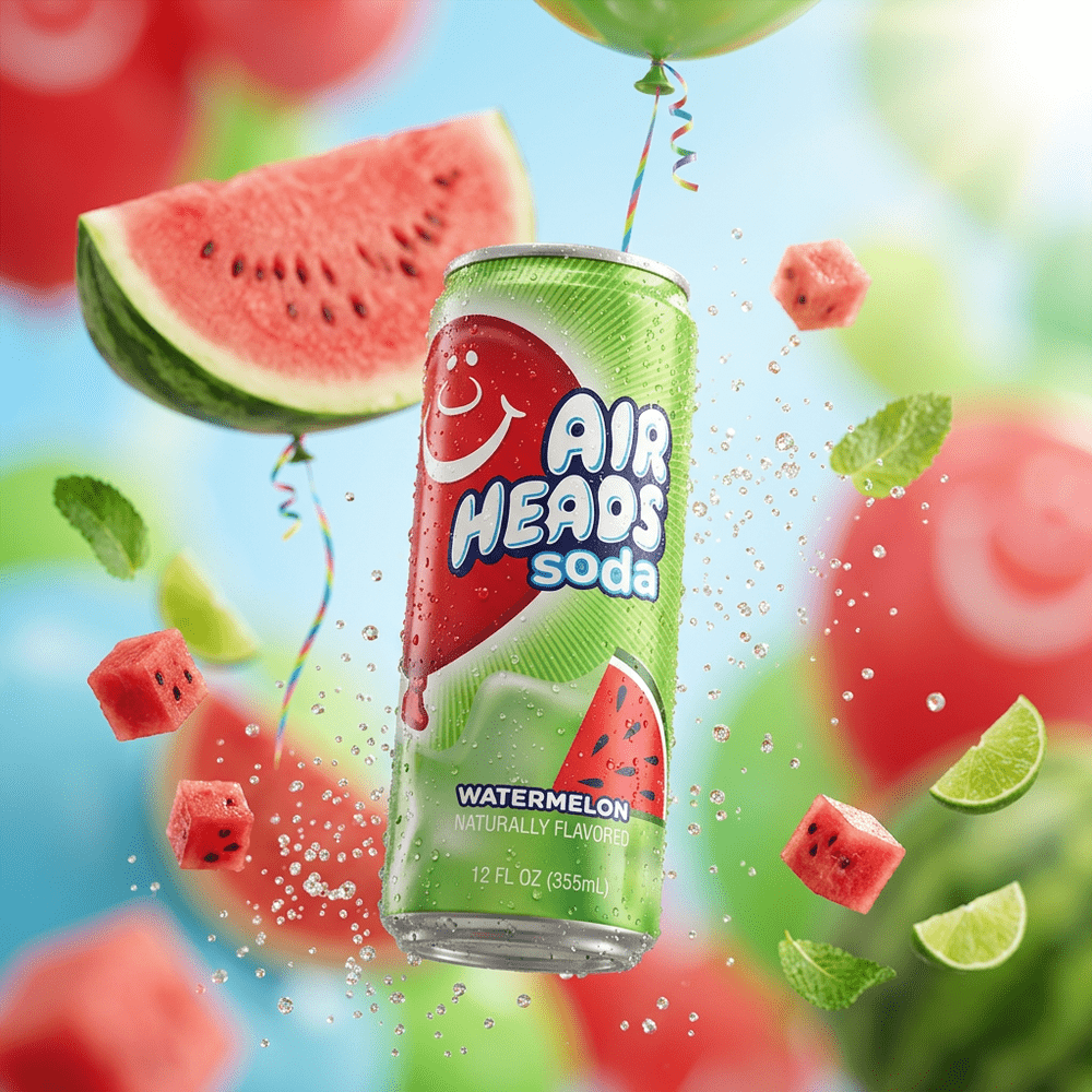 Agua carbonatada con sabor a sandía Airheads