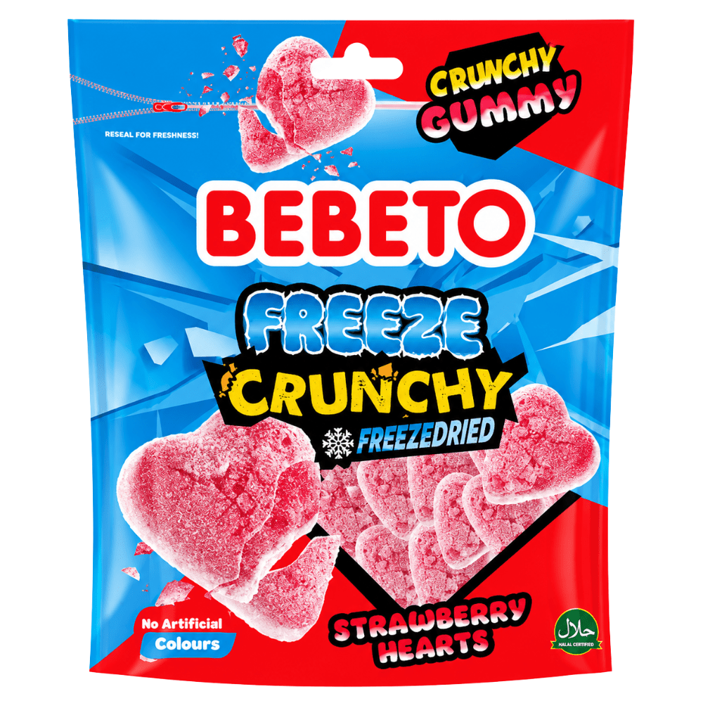 Bebeto Freeze Corazones Crujientes de Fresa