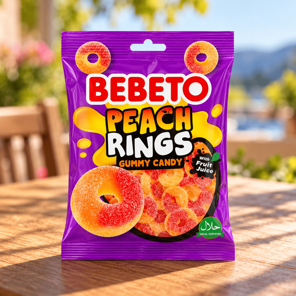 Anillos de gelatina de durazno Bebeto