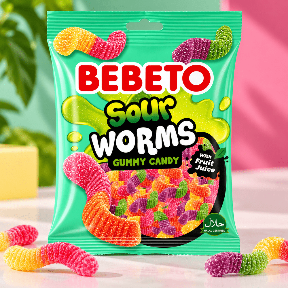 Gusanos Ácidos de Gelatina Bebeto